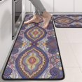 thumbnail image 2 of Kitchen Rugs Sets Of 2,Multicolor Ethnic Geometric Pattern (4) Anti Fatigue Kitchen Mat Rugs Non Slip Washable,Decorative Kitchen Floor Mats for Kitchen,Sink,Laundry,17"x47"+17"x47", 2 of 5