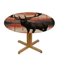 thumbnail image 3 of WYYP Round Fitted Tablecloth with Elastic Edged, Abstract Elk Round Table Cover, Watercolor Elk Waterproof Table Cover for Kitchen Dining Holiday Parties Decoration,Fit for Round Tables White, 3 of 7