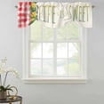 thumbnail image 2 of Tie Up Valances for Windows, Green Leaves Adjustable Valance Curtains Window Treatment for Living Room, Flowers Red Check Country Retro Pastoral Rod Pocket Kitchen Curtains & Drapes 42x18 Inch, 2 of 9