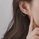thumbnail image 2 of Pendientes de plata de ley 925 YONGSHENG con cadena para mujeres adolescentes y niñas oruga A-plata, 2 of 5