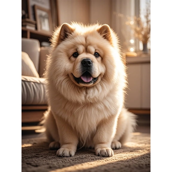Diamond Art Chow Chow Dog 5D Diamond Painting DIY Kits Full Round Drill Crystal by Number Embroidery Arts and Crafts for Living Room Home Wall Decor 12x16 inch / 30x40cm