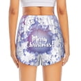 thumbnail image 2 of Lsque Round Snow Merry Christmas Printed Women's Running Shorts with Liner Pockets,Elastic Quick Dry Workout Athletic Gym Yoga Shorts,Womens High Waist Shorts-Large, 2 of 9