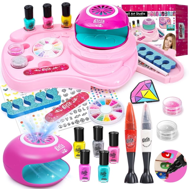 Set de esmaltes de uñas Combaybe Kids para niñas de 7 a 12 años con kit de decoración de uñas