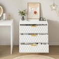 thumbnail image 4 of Nightstand Table with 3 Drawers, Honeycomb Pattern Wooden Side Table with Storage, Office File Cabinet, side table for Bedroom, Bedroom, Hallway, Hotel Bedside Table/Wardrobe Organizer, 4 of 7