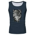 thumbnail image 2 of Caqnni Men's American USA Flag Patriotic Tank Top Shirts Sleeveless 4th of July Shirts US Soft Summer Short Sleeve T-Shirt for Men (Dark Blue,L), 2 of 4