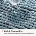 thumbnail image 4 of Chenille Bathroom Rugs Mat 24"x17", Non-Slip Bath Mat for Bathroom Floor & BathTub, Washable Shower Shag Bath Rugs, Soft Fluffy Thick Water Absorbent Microfiber Shower Mat, Aqua Heather, 4 of 6