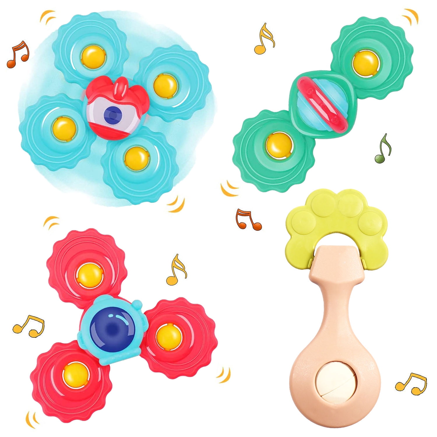 Baby Bath Toys, Suction Cup Spinner Toys, Suction Cup Spinning Top Toy