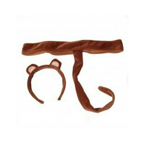 Making Believe Kids Plush Monkey Headband Ears & Tail Jungle Safari Dressup Costume Set