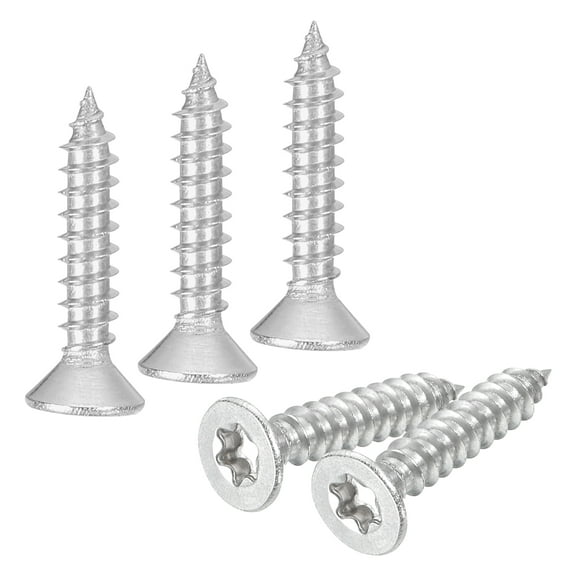 Uxcell 40Pack M4 x 20mm 304 Stainless Steel Flat Head Torx Screws Fit T20 Bit, Silver