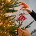 thumbnail image 3 of OEFNTAC Decorations Christmas Hanging Bell Decoration with Velvet Bow and Pine Cones 9.06x7.87in for Tree Scene Decor Xmas Lights Outdoor, 3 of 5