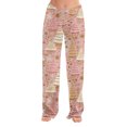 thumbnail image 6 of Women's Casual Fashion Christmas Pajama Pants, Long Sleepwear Trousers for Sports and Home Use, Comfortable and Soft Material for Nightwear and Lounging,Pink,3XL, 6 of 6