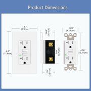 White GFCI Outlet 20Amp 2PK,Nineleaf White Outlets Receptacles,GFI Electrical Outlet with LED Indicator,Weather Resistant WR,Ground Fault Circuit Interrupters,120V,Wall Plates and Screws Included,ETL