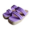 thumbnail image 4 of Zapatos de mujer, moda, Color sólido, tejido minimalista, tejido de paja, sandalias de fondo grueso, zapatillas, chanclas Wmkox8yii  ytu673, 4 of 6