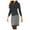 Black, variant on Women's Fashion Houndstooth Stitching Long Sleeve V-Neck Dress
