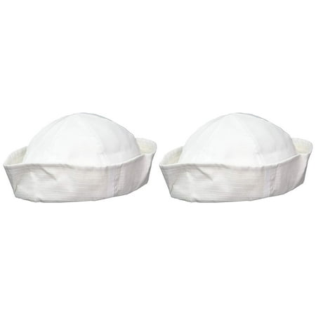 US Toy - White Sailor Hat, One Size Fits Most, 21" Circumference (2-Pack)