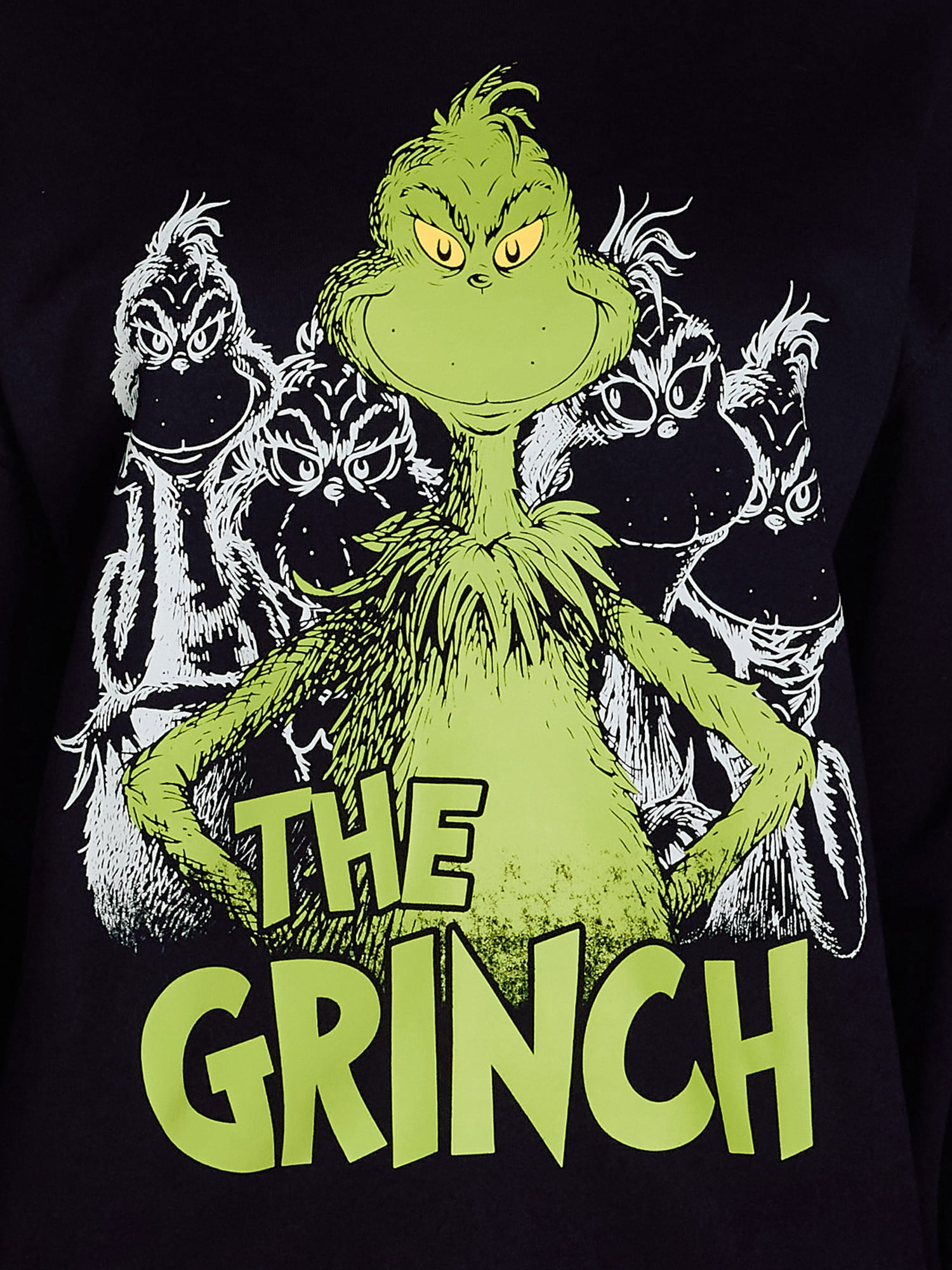 Dr. Seuss Women’s Grinch Front and Back Graphic Sweatshirt, Sizes XXS-XXL