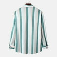 thumbnail image 4 of QIPOPIQ Shirts for Men Turndown Long Sleeve Winter Single Side Pocket Striped Shirt Top Clearance Green L, 4 of 9