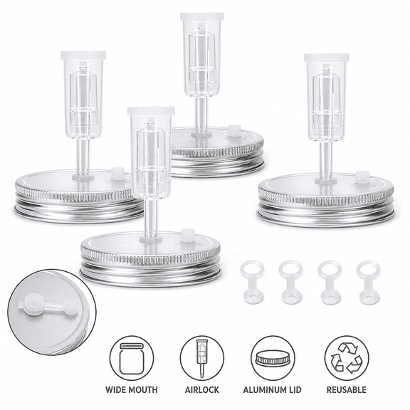 Fermentation Lid,airlocks For Fermenting For Wide Mouth Mason Jar Fermenting Lids For Making Sauerk