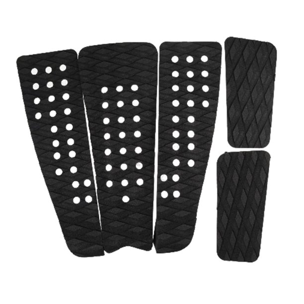 Yuarrent Almohadilla de surf de 5 uds., tabla de surf EVA, agarre de cubierta de tracción, antideslizante, hueco, resistente a la corrosión, deportes de Deportes acuáticos Negro Yuarrent OD031734-01B
