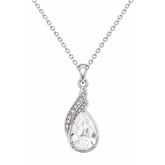 REGVO - Blue Stone Pendant – Elegant Silver Chain Necklace with Iridescent Gemstone Charm for Women