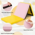 thumbnail image 4 of Yardi Yard 6 x 2 FT Tri-Fold Gym Mat with Handles and Removable Zippered Cover-Yellow, Fitness All Purpose Extra Thick High Density Anti Tear Gymnastics Gym Folding Exercise Aerobics Mats, 4 of 6