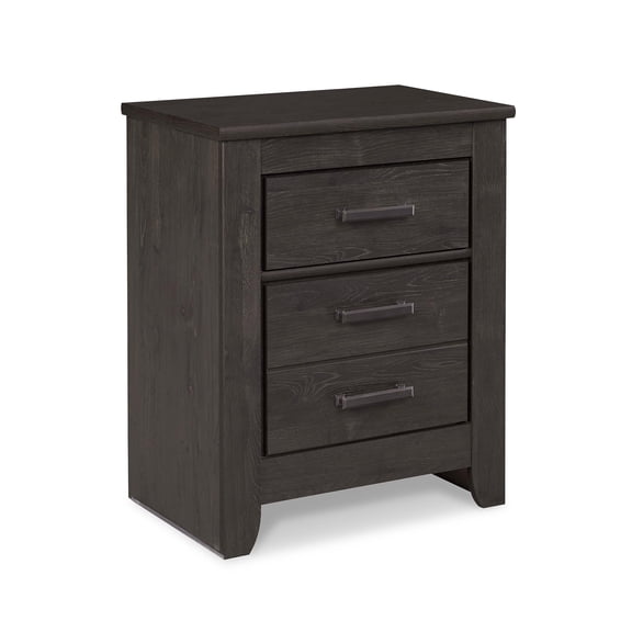 Bowery Hill 2 Drawer Nightstand in Charcoal