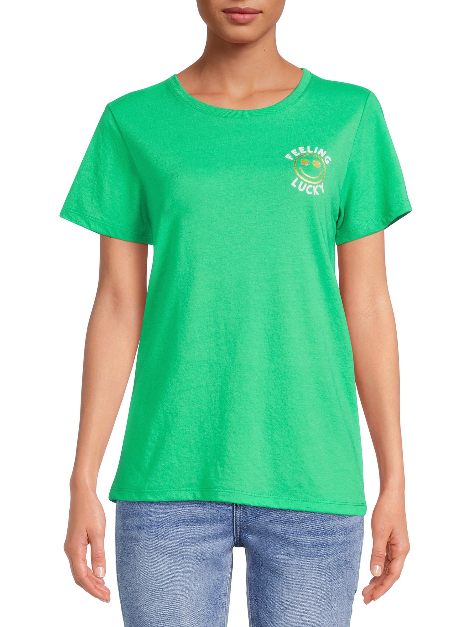 WAY TO CELEBRATE! Way to Celebrate Women's Feeling Lucky Graphic T-Shirt