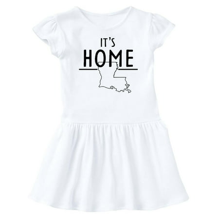 

Inktastic It s Home- State of Louisiana Outline Gift Baby Girl Dress
