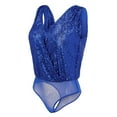 thumbnail image 4 of Pxiakgy jumpsuits for women Ladies High Rise Sequined Sleeveless Vest V Neck Sequinedthong Vest Bodysuit womens jumpsuit Blue + S, 4 of 6