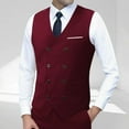 thumbnail image 1 of Wzzjkit Costume de Mode pour Hommes Sans Manches Col à Revers Couleur Unie avec Poches, 1 of 3