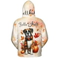 thumbnail image 2 of Hello Fall Boxer Scarf Welcome Autumn with Leaves Pumpkins All Over Print 3D Hoodie Unisex Merch Hoodies Boxers Dog Lover Gifts Idea - 00011, 2 of 6