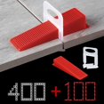 thumbnail image 1 of SHAR 100 Pieces 3mm Joint Width Tile Leveling System, 400 Pull Tabs, 100 Pieces Reusable Wedges Set, Tile Leveling System for 3-12mm Thickness Tile PVC Water Supply Pipe Clamp Cuts Fittings, 1 of 5