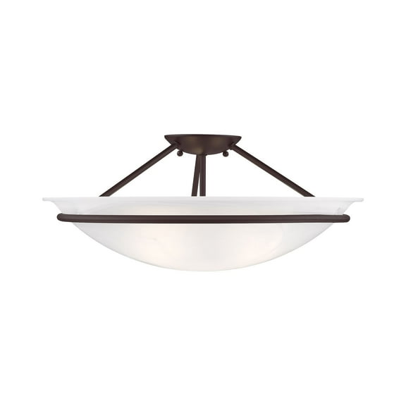 Livex Lighting  White and Bronze Metal Newburgh Ceiling Mount Light