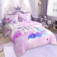 thumbnail image 4 of Manfei Magic Unicorn Bed in a Bag Twin size, Mystic Galaxy Bed Set, Glitter Stars Reversible Bedding Twin Size, Breathable Room Decor, 7 Pieces, 4 of 8