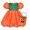 Orange Set, variant on Girls Dress Pumpkin Costume Halloween Trick Treat Party 4 Years