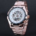 thumbnail image 5 of VIGOROSO Men's Automatic Mechanical Wrist Watch Skeleton Rose Gold Stainless Steel Watch, 5 of 5