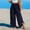 Navy, variant on Azrian Summer Casual Long Trousers for Women Woman Fashion Solid Color Ruffle Elastic Waist High Waist Long Pants