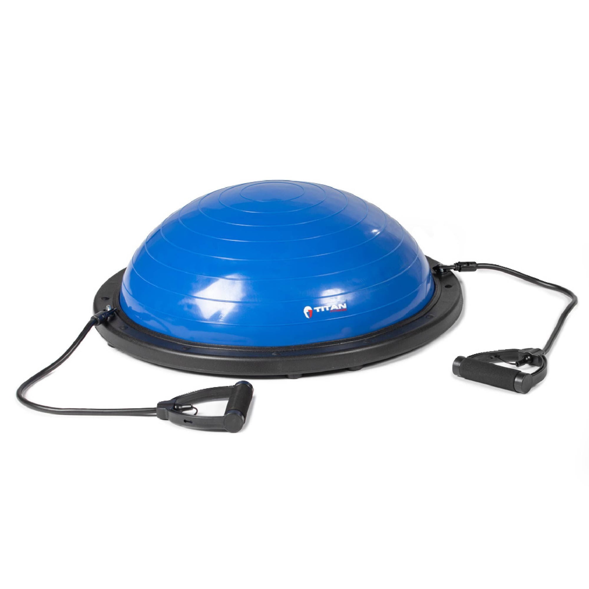 Titan Fitness Blue Balance Ball Trainer with Resistance Bands and Foot Pump, 23.5" Diameter Inflatable Yoga Ball for Home Gym Workouts, Resistance Exercises, Balance Core Strength Training