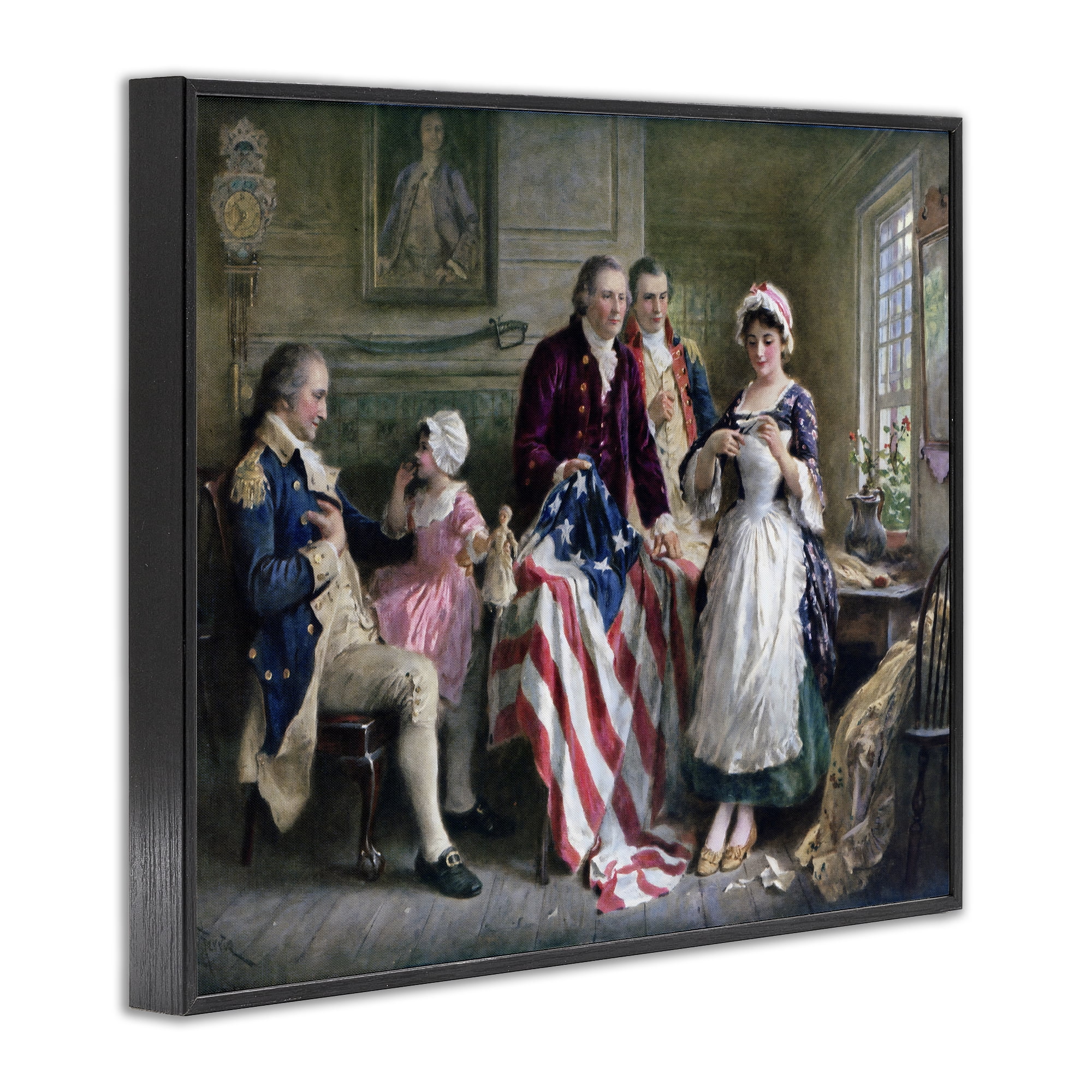 Historical Betsy Ross Black Framed Giclee Art, design by Arlington Prints
