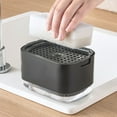 thumbnail image 6 of Dish Soap Dispenser with Sponge Holder for Kitchen Sink Push Down Pump Caddy Tray Container Set Dishwashing Liquid Detergent Organizer[Black], 6 of 8