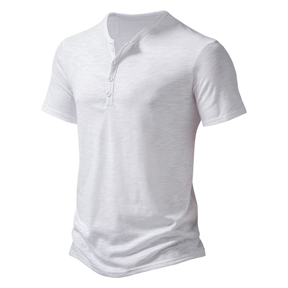 Mens Tee Shirts Short Sleeve Crewneck Henley Shirts Lightweight White Button Up Shirt Mens Vacation Outfits