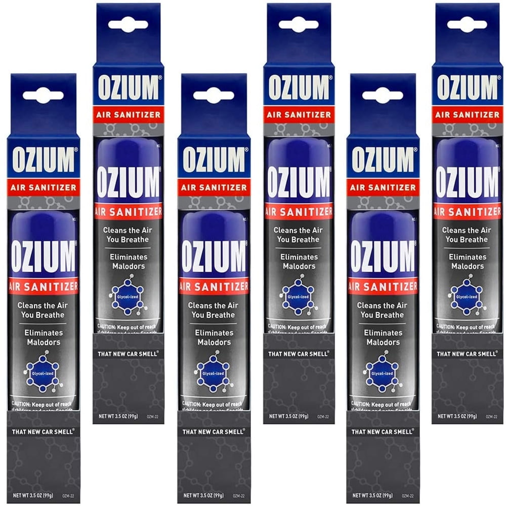 Ozium Air Sanitizer 3.5 oz Spray, That New Car Smell (6PACK) Walmart