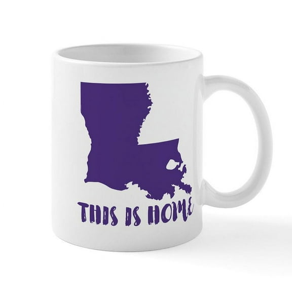 CafePress - Louisiana This Is Home Mug - 11 oz Ceramic Mug - Novelty Coffee Tea Cup