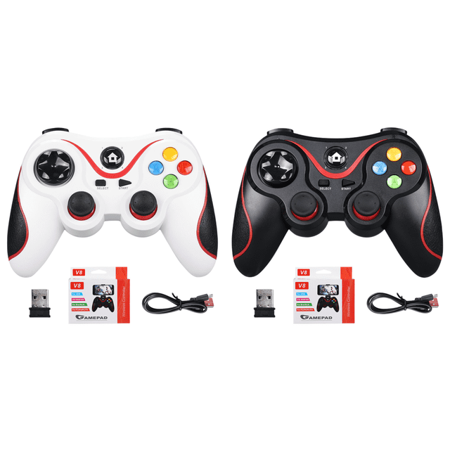 Controlador Juego Inalámbrico V8 2.4G para Android/iOS/PC/PS3/Switch/Phone() Blanco