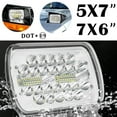 thumbnail image 3 of 1pcs 180W 7x6 Inch LED Headlight Hi/Lo DRL Beam For Jeep YJ MJ Ford E-150 E-350 E-250, Black Aluminum Housing with PMMA Lens, 3 of 10