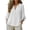 White, variant on Summer Linen T-shirts for Women 3/4 Sleeves Ruffle V-Neck Top Casual Loose Fit Solid Shirts for Daily Wear Elegant Lightweight Tops