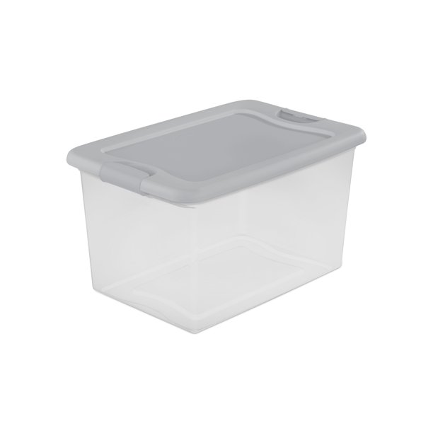 Sterilite Adult 64 Qt. Plastic Latching Storage Box, Silver Tint
