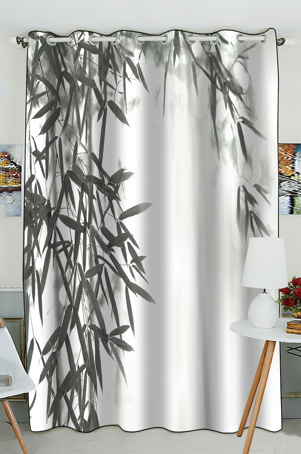 ABPHQTO Bamboo Forest Grommet Blackout Curtain Room Darkening Curtains 52x84 inch (One Piece