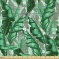 thumbnail image 2 of Ambesonne Leaves Nature Print Fabric by the Yard Upholstery, Tropical Jungle, 10 Yards, Sea Green and Dimgray, 2 of 5
