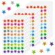 thumbnail image 1 of Apuakthei 20 hojas de pegatinas holográficas de estrellas, 1200 pegatinas metálicas de estrellas de aluminio para recompensas de niños, pegatinas autoadhesivas de colores para álbumes de recortes,, 1 of 7